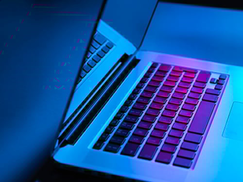Laptop viewed from side